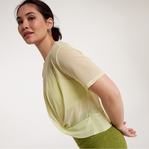 NWT Calia Light Green Twisted Mesh Tee - Picture 3 of 10